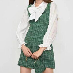 J.ING Aleksandra Spring Green Mini Dress Perfect for Christmas